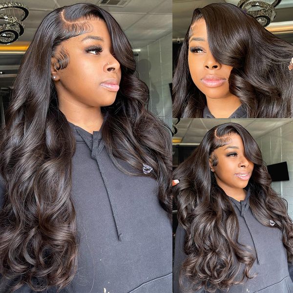 

body wave lace front wig 13x4 13x6 hd lace frontal loose deep wave wig full lace human hair wigs for women 4x4 5x5 closure wig, Black;brown
