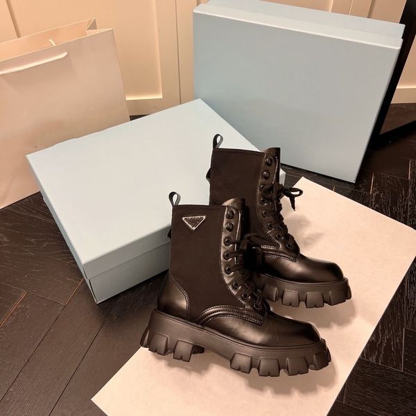

designer motorcycle boots autumn winter womens for women 's slip-on round toe ankle boats men buckle luxurious ladies brand short woman, Black