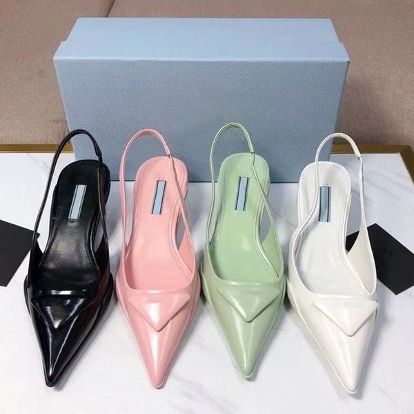 

luxury formal shoes womens designer loafers pointed high heels rubber partition sole with tread texture sole pattern soft lining leather bac, Black