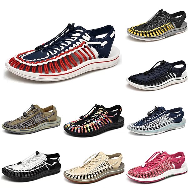 

woven breathable beach shoes 2023 men white blue beige pink brown black red mens trainers outdoor sports sneakers122 s965 s709 s431 s335 s21