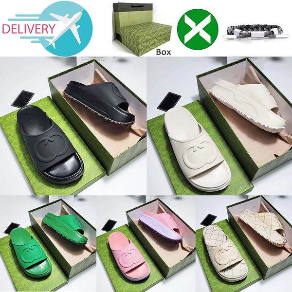 

2023 designer slippers colorful womens platform fashion sandals mid heel high 55mm rubber strap box sandals eur 35-42, Black