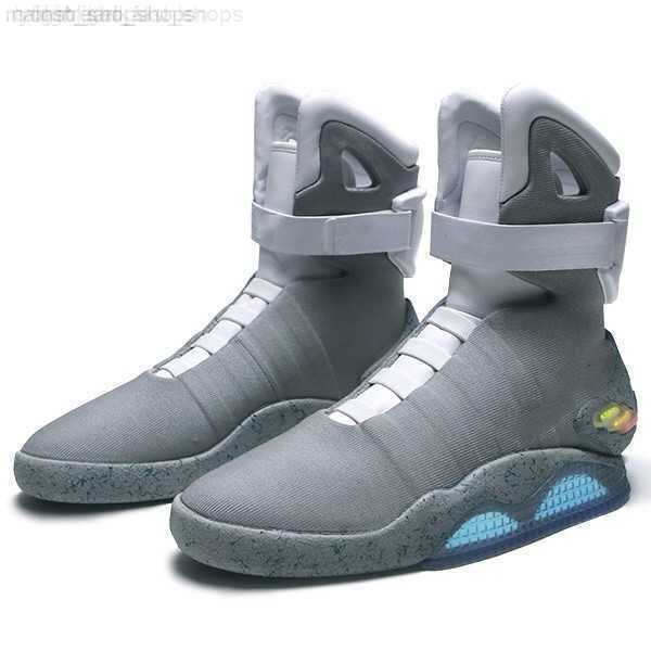 

2023 new automatic laces air mag back to the future shoes marty mcfly led mens glow in the dark black red grey boots high-men sneakers with