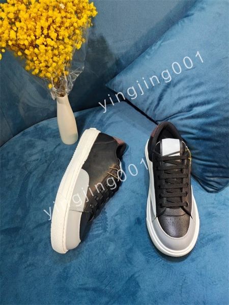 

luxurys fashion white black leather calfskin sneakers shoe comfort outdoor trainers womens and men casual walking size35-46