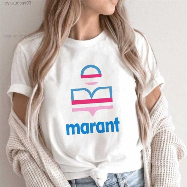 

summer marant t-shirt women oversized cotton harajuku t shirt o-neck femme causal tshirts fashion brand loose tee280g, White