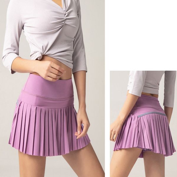 

alos women's yoga summer stretch woven anti walk dance skirt pants lightweight and breathable fitness two piece shorts