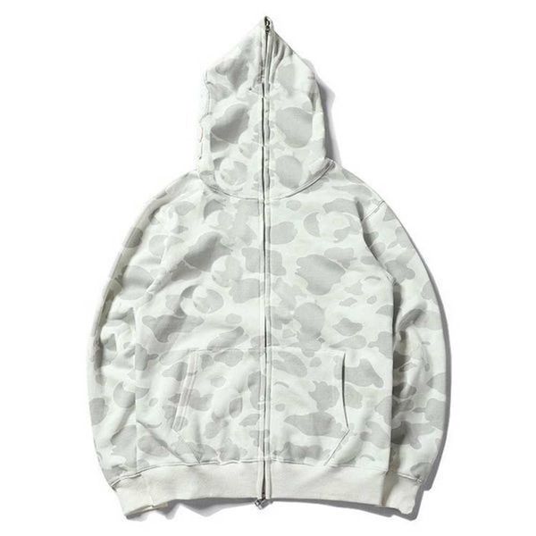 

men's hoodie women's zipper shirt men's and high product camouflage print coat street fashion couple sports cardigan hip hop, Black