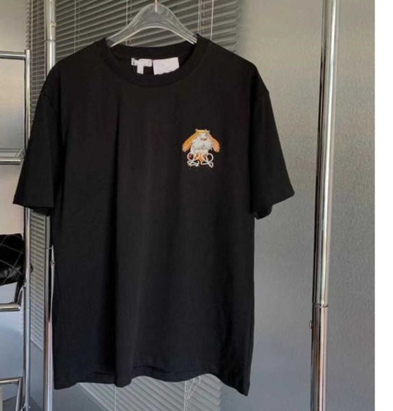 

23ss designer men's t shirts chest letter embroid print short sleeve high street loose oversize casual t-shirt 100% pure cotton for me, White;black