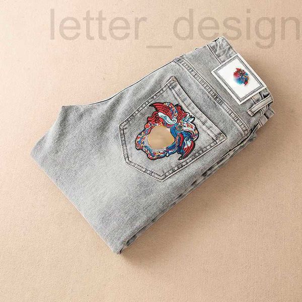 

men's jeans designer oversized mens jeans vers pants medusa embroidered denim trousers hip hop loose sweatpants 4xl 5xl 6xl yfxg, Blue