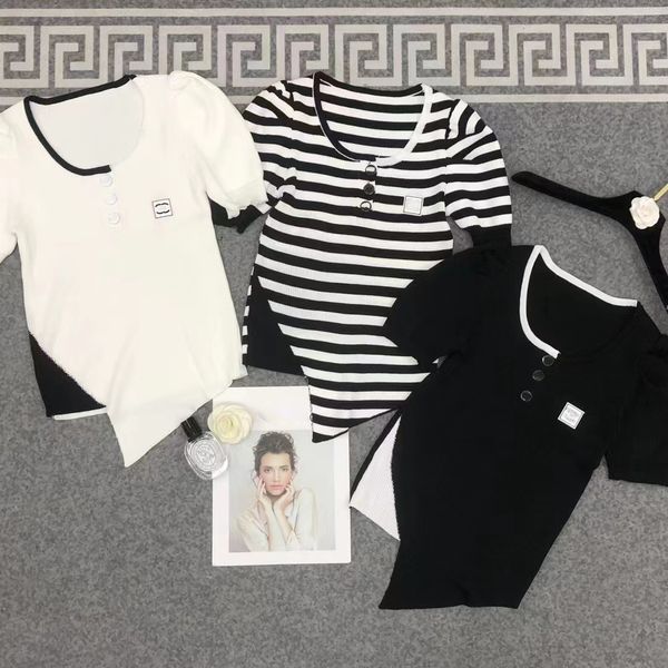

designer t shirt woman cropped knits tankem broidered womens knits sport tee yoga summer tees vests fitness sports bra mini, Black