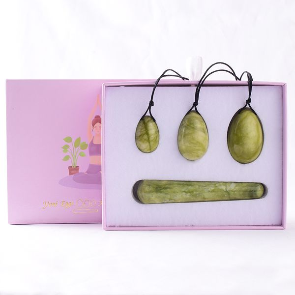 

wholesale drilled 100% natural jade yoni egg vaginal balls muscle massage ball yoni wand kegel exerciser massager tools gift