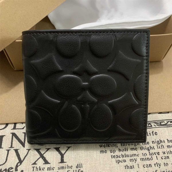

men's short wallet designer coin wallet coacs high-end leather printed money clip with built-in change pocket classic multi-function ca, Red;black