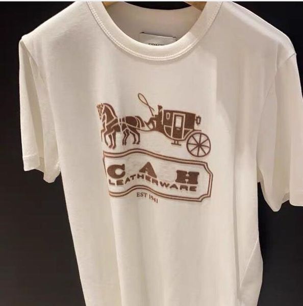 

mens t shirt designer for men womens superior quality shirts fashion tshirt with letters carriage short sleeve coach man tee woman clothing, White;black
