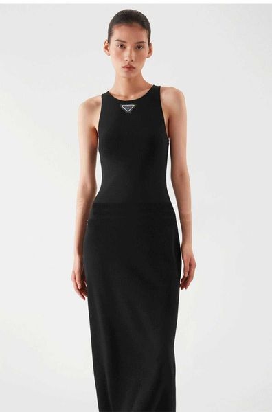 

dresses designer women's casual dress classic vintage dresses simple sleeveless high-quality women clothing, Black;gray