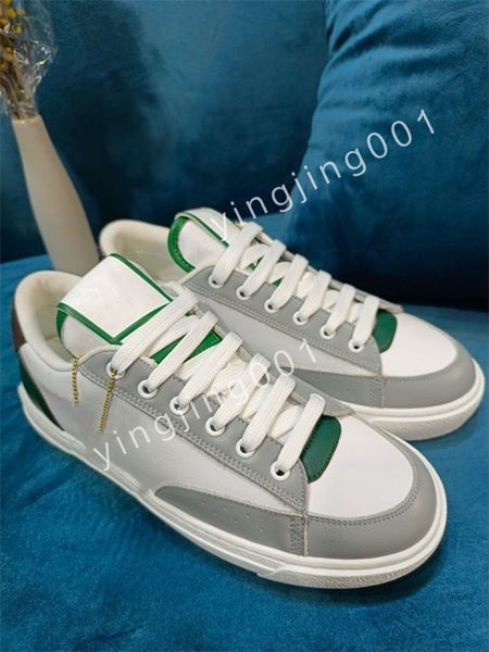 

2023 luxury fashion white black leather calfskin sneakers shoe comfort outdoor trainers womens and men casual walking size35-46