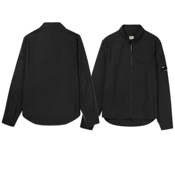 

men's jackets 2023 spring casual cp shirts long sleeve jacket company goggles lens decoration zipper thin uk high street coats bdh1e0vo, Black;brown