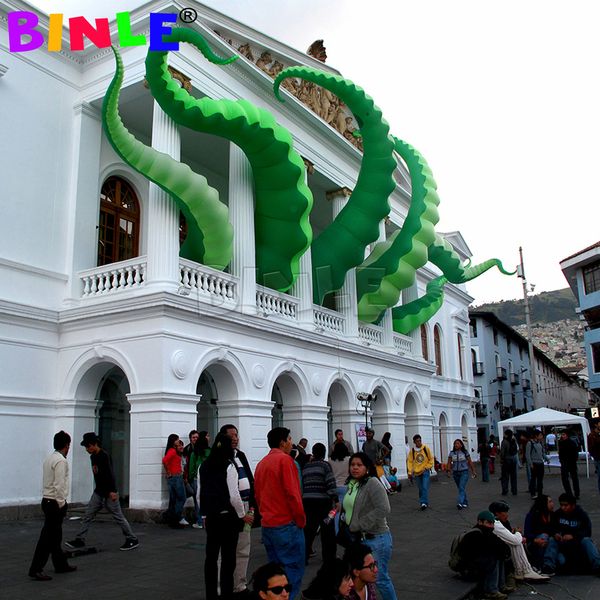 

6m20ft l -with lights art sculpture green inflatable ocs tentacles with led lights giant ocss arm feet roof and wall decoration for hallowee