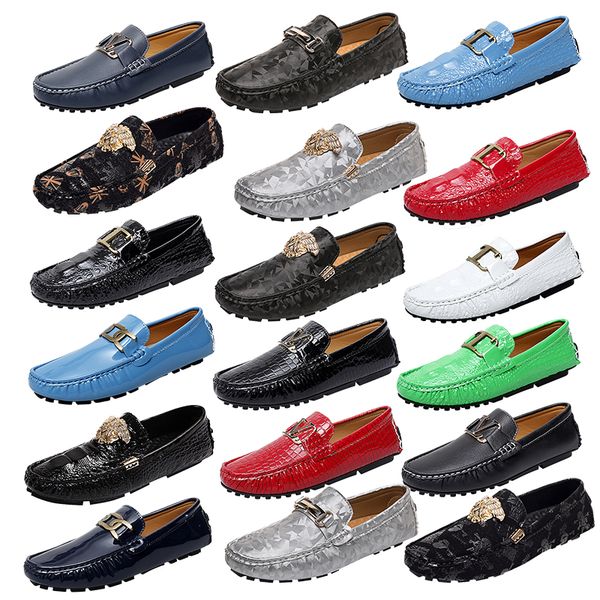 

luxury brands metal buckle loafer red brogue crocodile print leather shoes glossy business office shoes weddings party dress shoes formal sh, Black