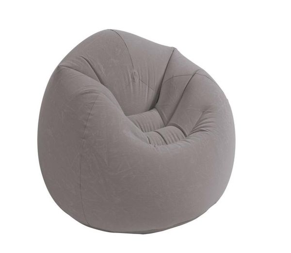 

intex 68579ep inflatable contoured corduroy beanless bag lounge chair gray9621449