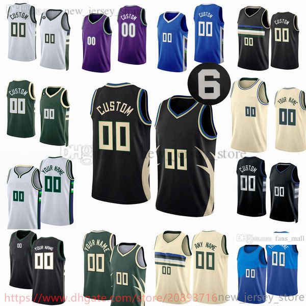 

custom printed 2022-23 new season basketball jerseys 34 giannis 22 khris antetokounmpo middleton 12 grayson allen 3 george hill 23 wesley ma, Black;red