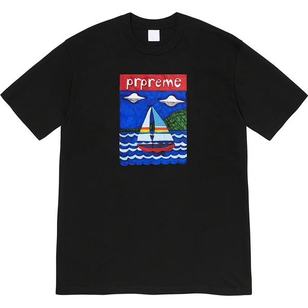 

summer t shirt mens designer t shirt couple tshirt fashion trendy brand versatile cotton letter spaceship pattern printed shirts men sports, White;black