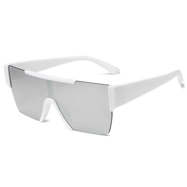 

2022 new connected lenses large frame sunglasses fashion runway show gradient color women's sunglasses, White;black