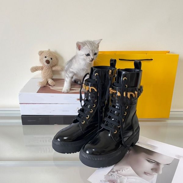 

new graphy martin boots black open brim beaded leather fabric with gold metal accessories eyelets zipper fashionable avant-garde 35-42 size