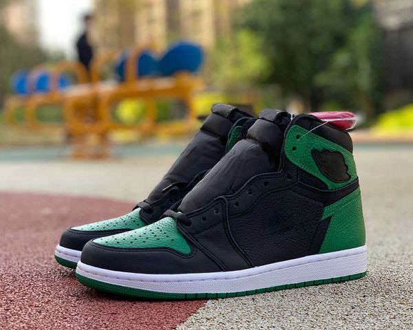 

shoes handmade high og pine green black white gym red 1s leisure outdoor sports sneaker 555088-030
