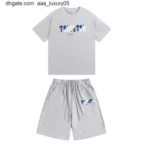 

designer fashion clothing tees tshirt trapstar blue white towel embroidery fashion brand loose relaxed men's women's fashion short, White;black