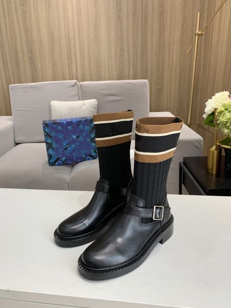 

autumn winter coarse heel designer women shoes martin desert boots high heels ankle boots vintage print jacquard textile classic platform an, Black