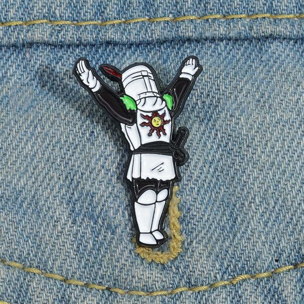 

praise sun brooch cute anime movies games hard enamel pins collect metal cartoon brooch backpack hat bag collar lapel badge, Blue