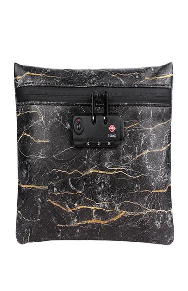 

10pcs firedog smoking smell proof bag pu leather tobacco pouch with combination lock for herb odor isolation stash container case 5126128