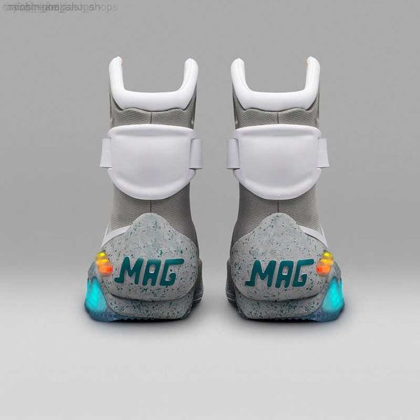 

2023 back to the future automatic laces air mag sneakers marty mcfly's led shoes back to the future glow in dark gray mcflys size 40-47, Black