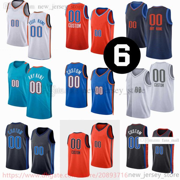 

custom 2023 new season printed basketball jerseys 17 aleksej pokusevski 34 kenrich williams 5 luguentz dort 21 aaron wiggins eugene omoruyi, Black;red