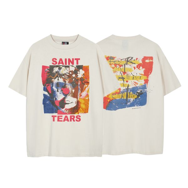 

23s usa t shirt cotton tee oversize vintage clown summer fashion men streetwear tshirt, Black;brown