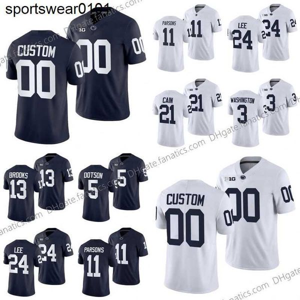

state football 2021-22 college jerseys jersey custom joe paterno sean clifford kj hamler micah parsons lamont wade saquon bark, Black