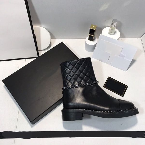 

women luxury designers ankle boots half boots black calfskin quality flat lace up shoes adjustable zipper opening motorcycle boots 07