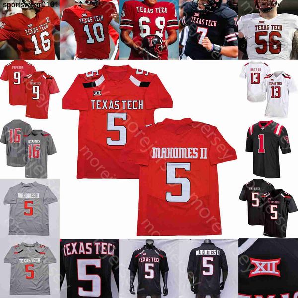 

texas tech ttu patrick football jersey college patrick mahomes ii donovan smith tahj brooks bradley fouonji blidi merriweather wilson, Black