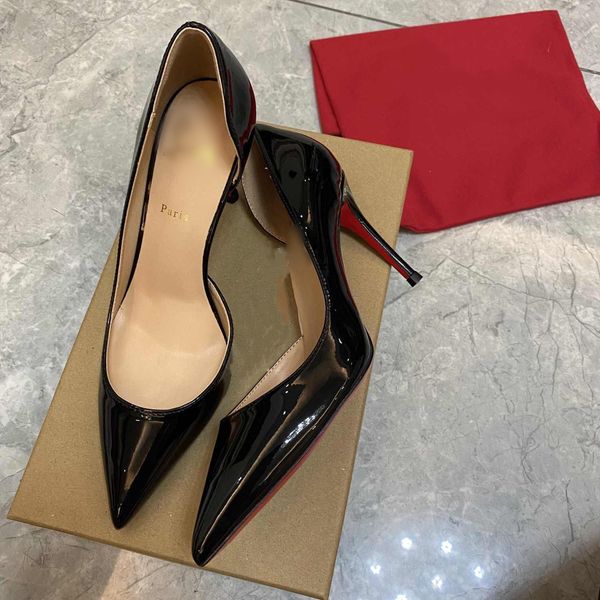 

fashion luxury women designer heels red bottom black nude leather pointed toe wedding prom evening heel dress shoes