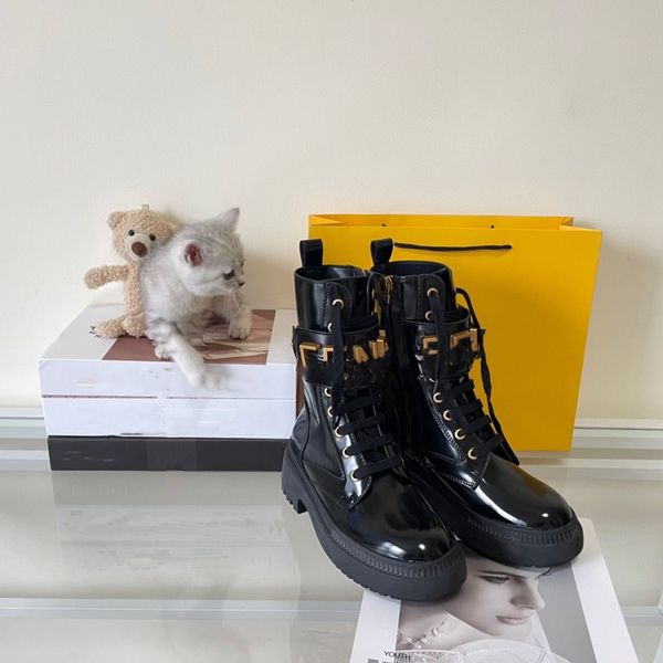 

new graphy martin boots black open brim beaded leather fabric with gold metal accessories eyelets zipper fashionable avant-garde 35-42 size