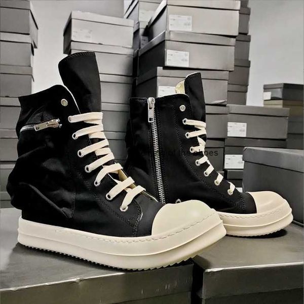 

2023 luxury rick designer ro boots shoes owens man high shoes women canvas sneakers black lace up 35-47 x5ym2023 og