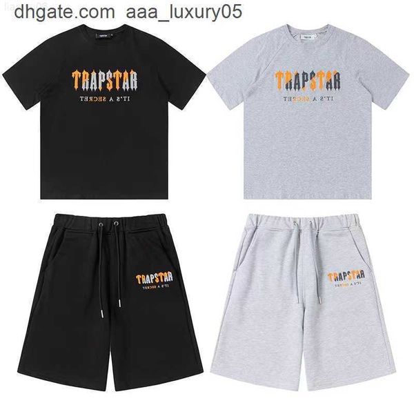 

men's t-shirts 2023 summer trapstar t shirts embroidered 20 chenille decoded chort set ice flavours men's and women's shorts, White;black