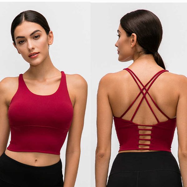 

lulu sports bra lady cross back gym fitness sports bras 4 way stretch running bras shockproof camis woman
