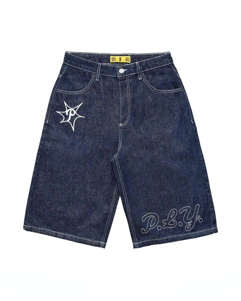 

men's shorts f girls y2k hip hop vintage loose jorts harajuku streetwear summer punk rock letter embroidery denim men clothing 230617, White;black