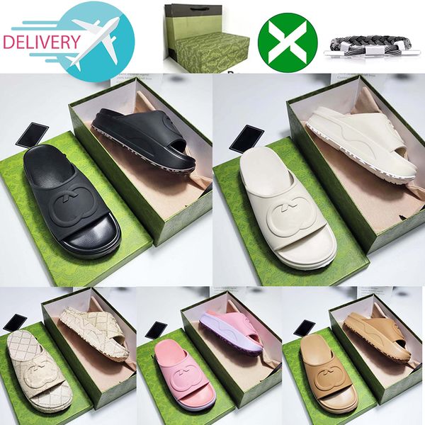 

interlocking rubber slippers women macaron thick sole shoes purple turquoise breathable non-slip slipper home casual summer embossed mules s, Black