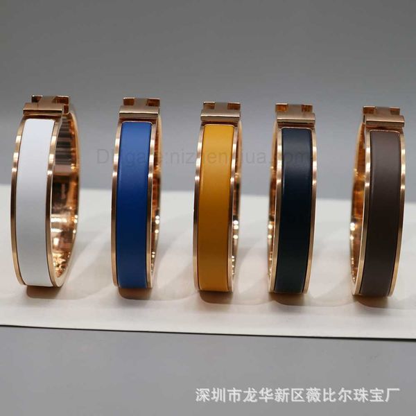 

luxury design her max high end h men's frosted matte enamel open couple bracelet, Black