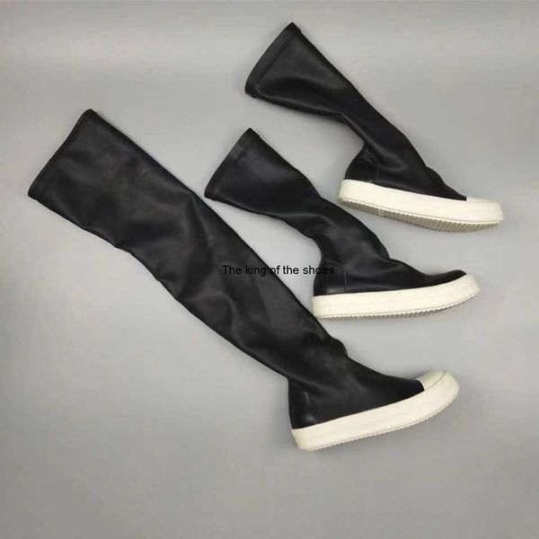 

2023 luxury rick designer ro boots shoes owens women's hip hop s women's high casual snow flats women's shoes high autumn 7k3, Black