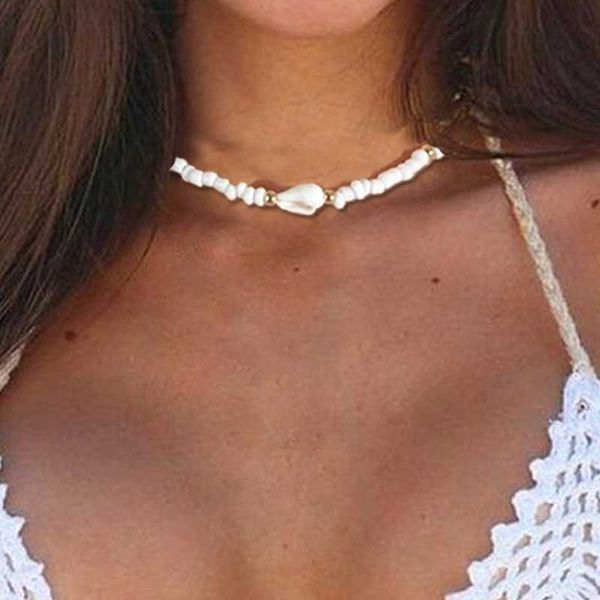 

beaded necklaces 17km bohemian natural shell choker necklace for women girls fashion summer beach charm seashell beads jewelry 230613, Silver