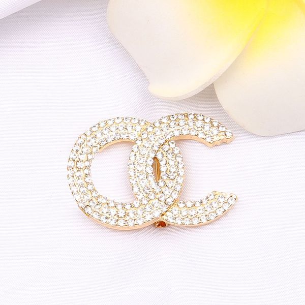 

20style brand designer double letter brooches women men luxury elegant luxury diamond brooch suit pin fashion jewelry accessories, Gray