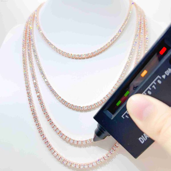 

3mm fine jewelry necklace gra certified s925 sterling silver vvs moissanite tennis chain