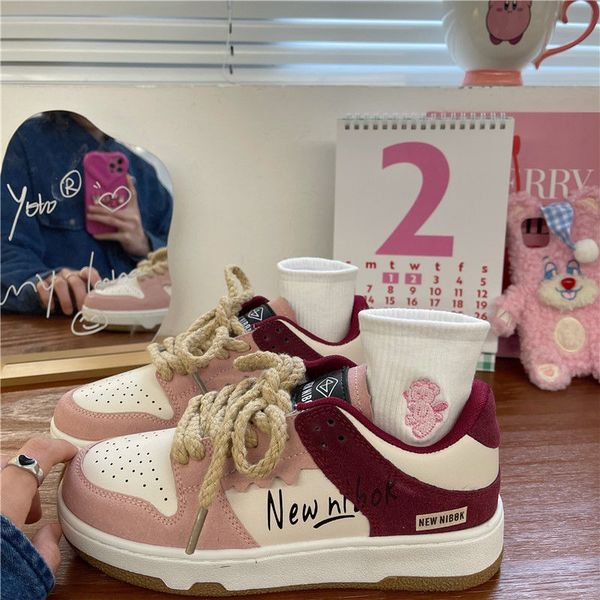 

red thick-soled student running shoes sen department korean fashion campus winter all-match college wind sneakers, Black